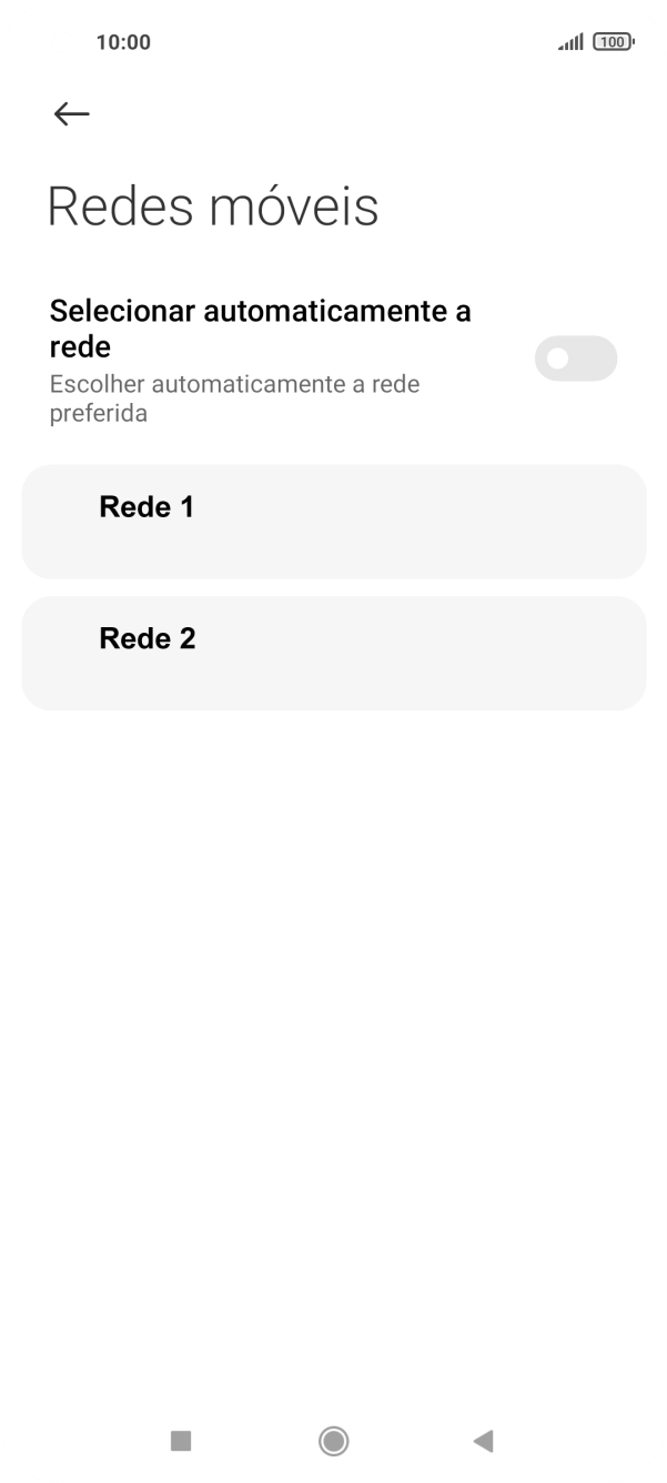 Prima a rede pretendida.