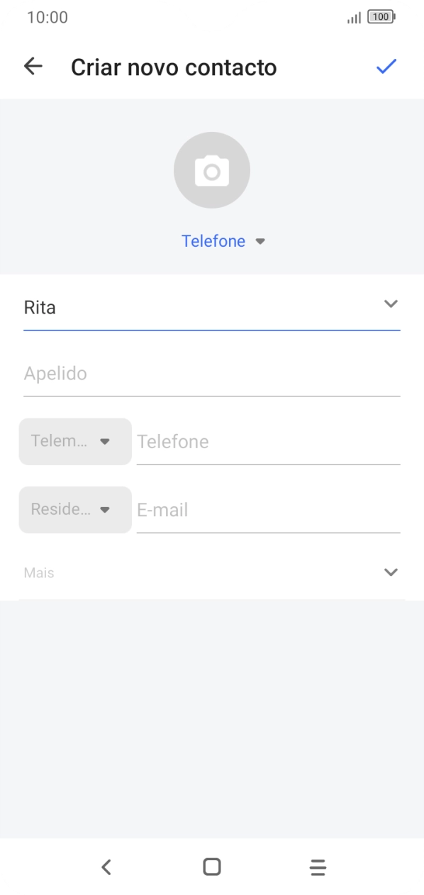 Prima Apelido, e introduza o apelido pretendido.