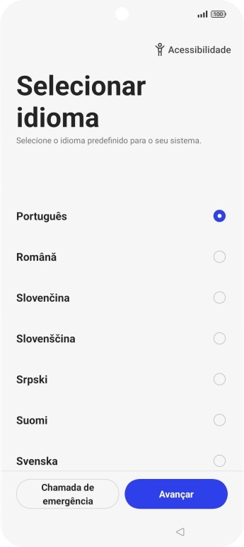 Prima o idioma pretendido.