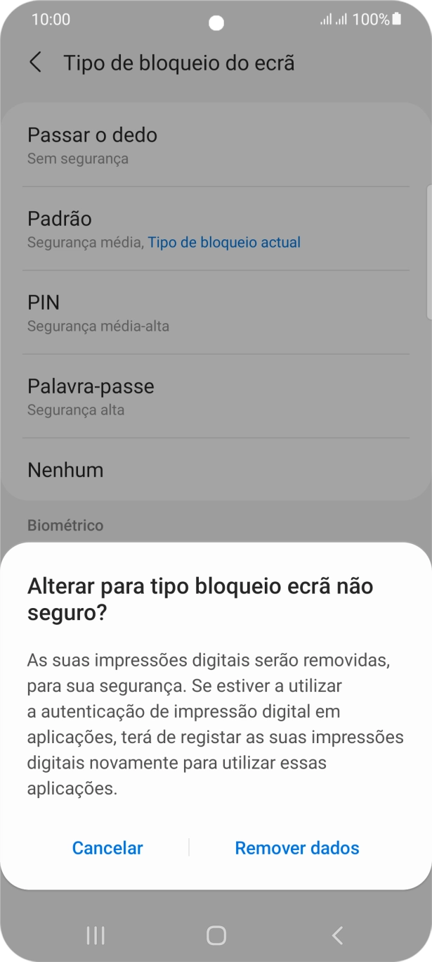 Prima Remover dados.