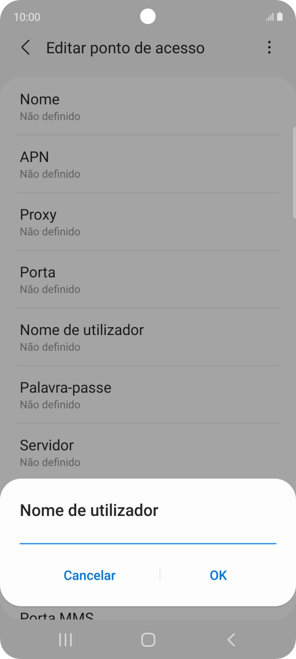 Introduza vodafone e prima OK.