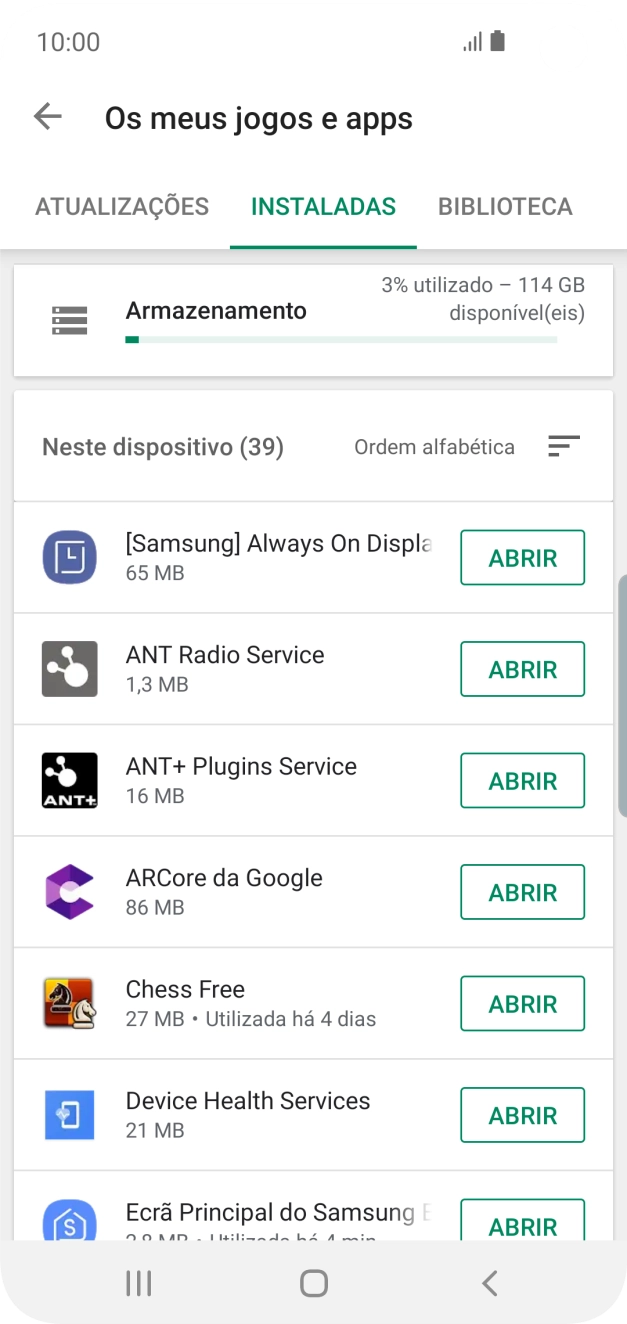 Prima a app pretendida.