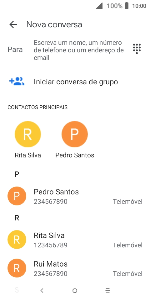 Prima o campo junto a 