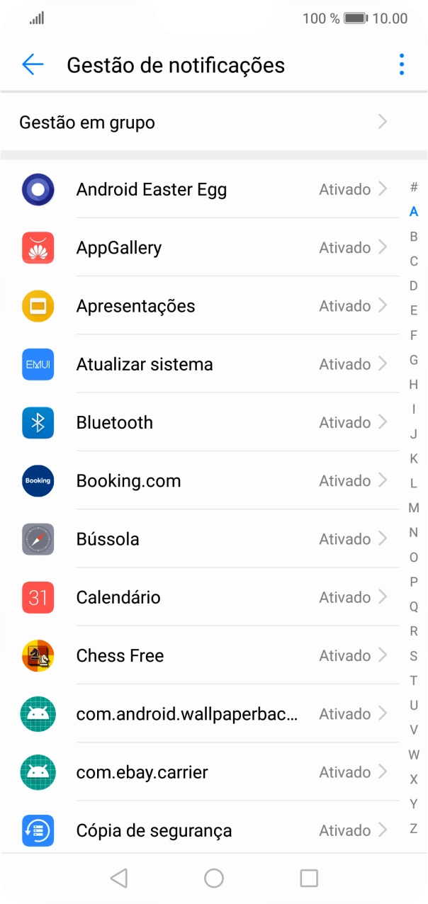 Prima a app pretendida.
