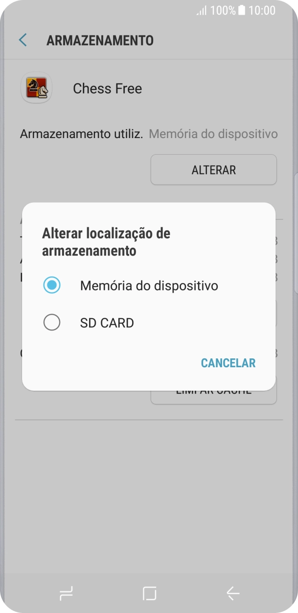 Prima o nome do cartão de memória.
