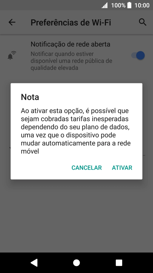 Se ativar a função, prima ATIVAR.