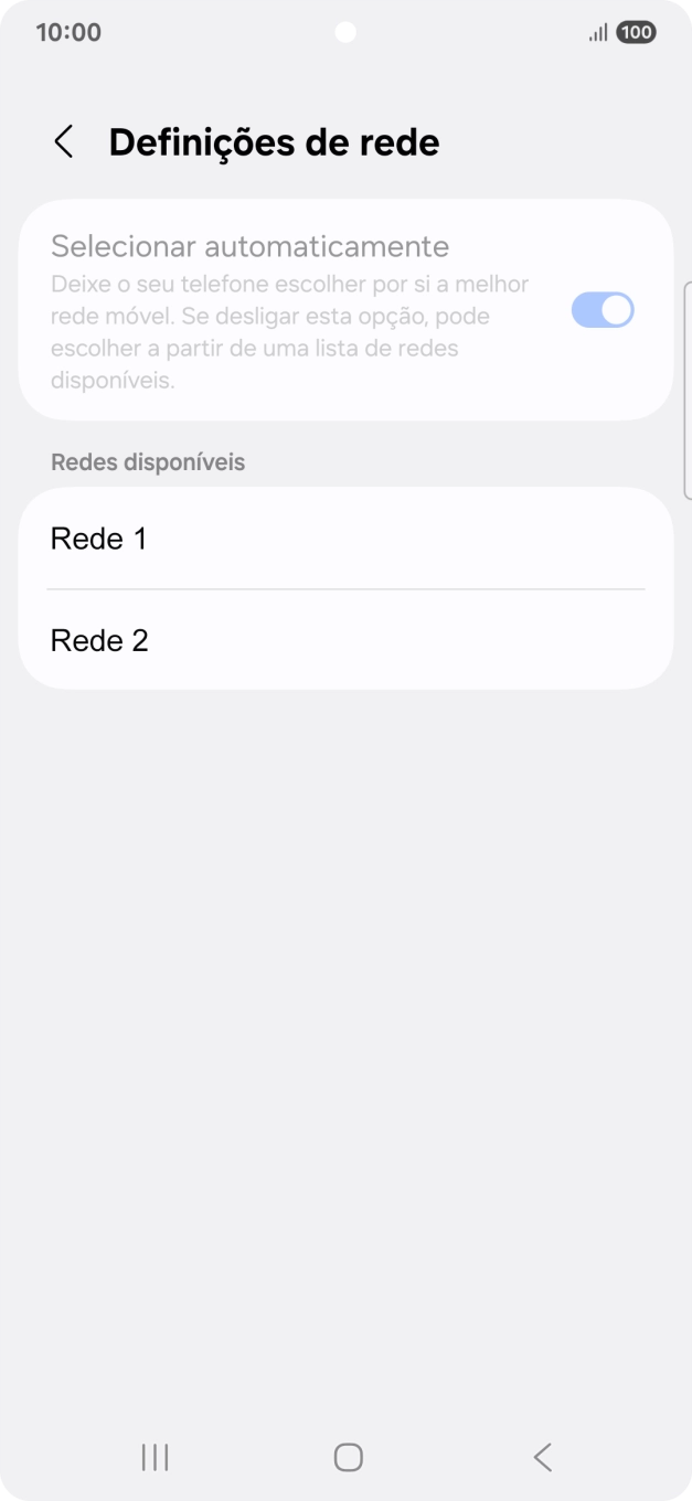 Prima a rede pretendida.