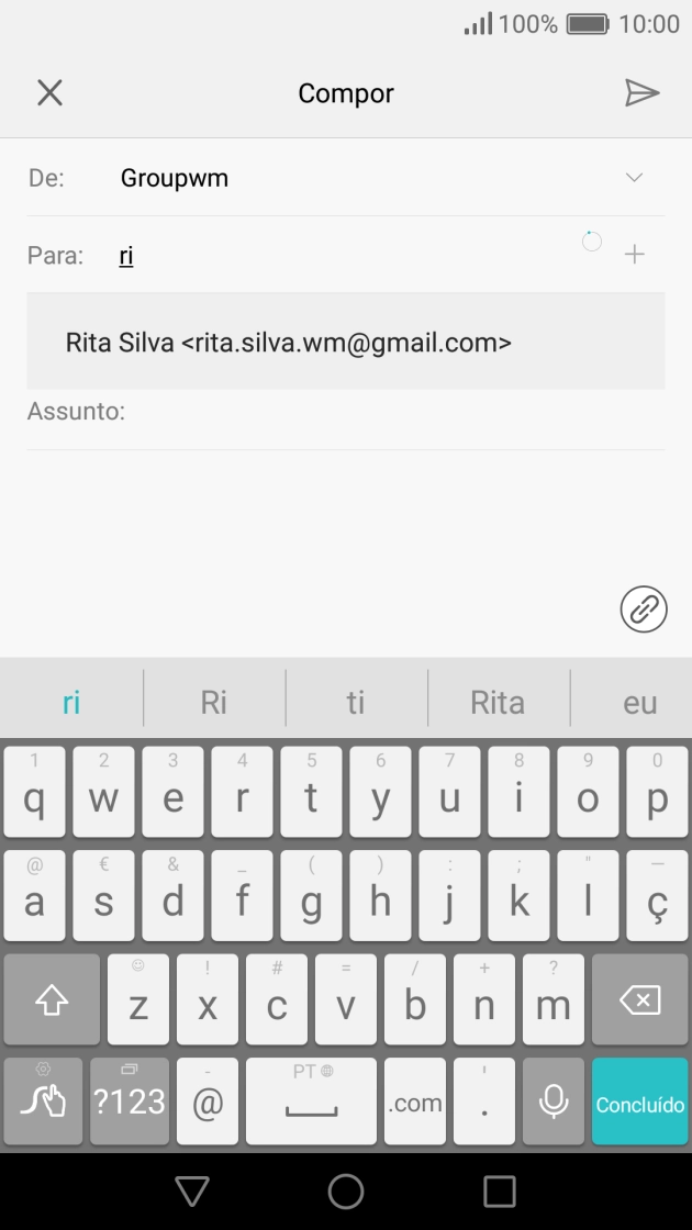 Prima o contacto pretendido.