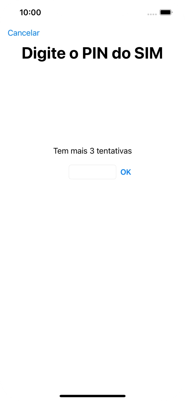 Se o cartão SIM estiver bloqueado, deve introduzir o código PIN e premir OK.