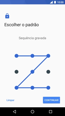 Deslize o dedo no ecrã ligando pelo menos quatro pontos e prima CONTINUAR.