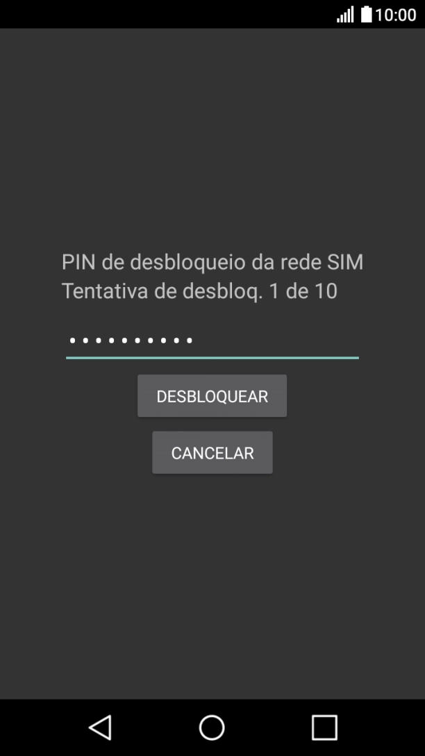 Introduza o código de desbloqueio e prima DESBLOQUEAR.