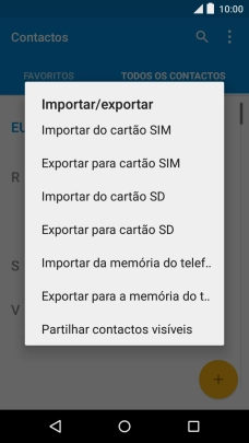 Prima Importar do cartão SIM.