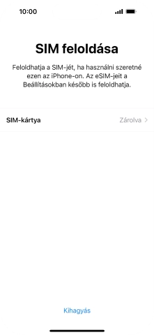 Válaszd a SIM-kártya lehetőséget.