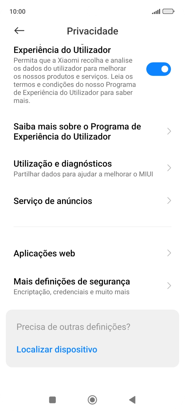 Prima Mais definições de segurança.
