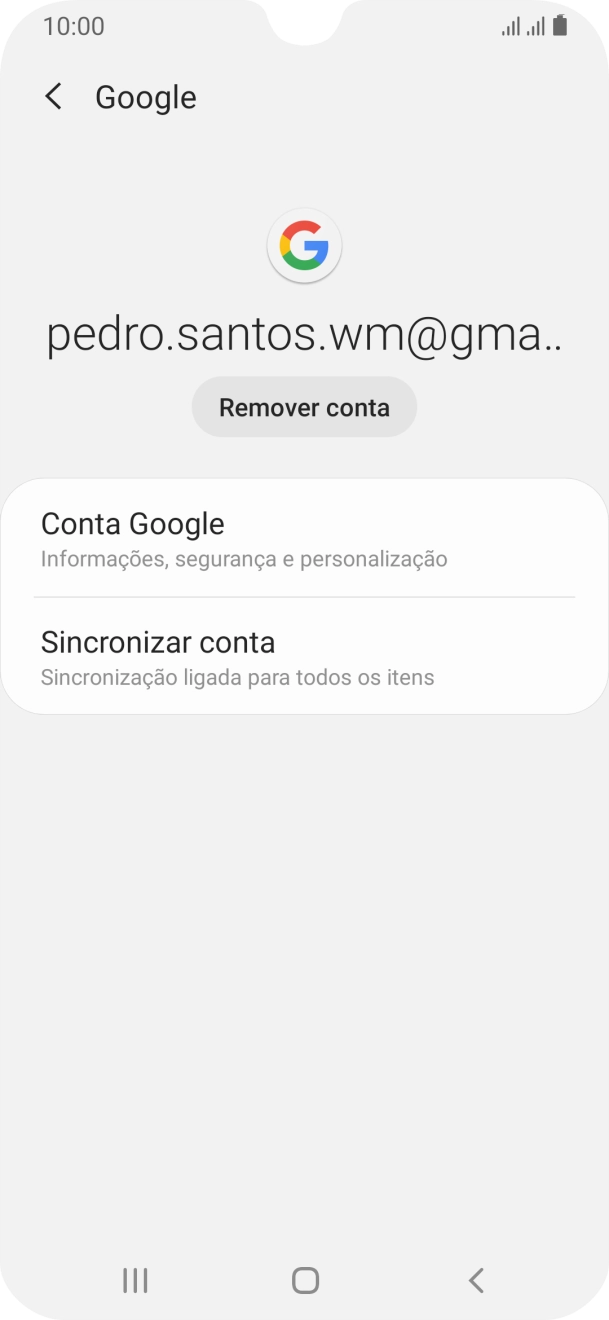 Prima Sincronizar conta.