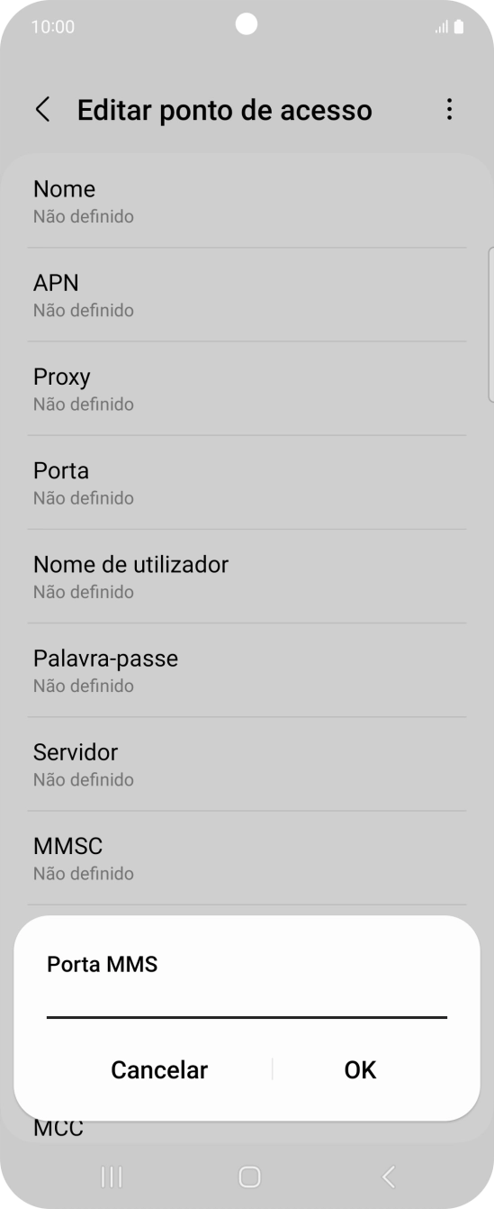 Introduza 80 e prima OK.