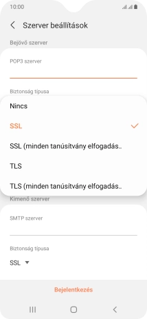 Válaszd a Nincs lehetőséget.