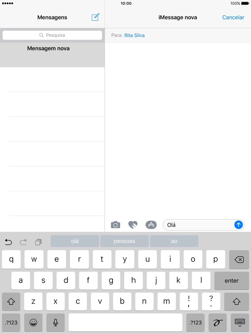Prima o ícone de figuras animadas e siga as indicações no ecrã para adicionar uma figura à iMessage.