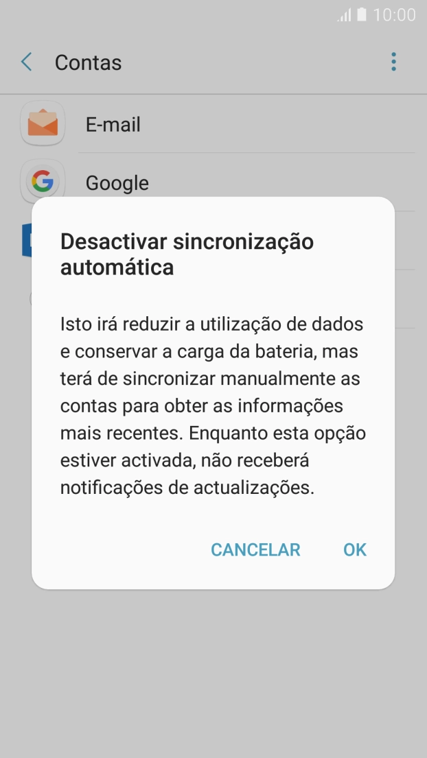 Prima OK para desativar a função.