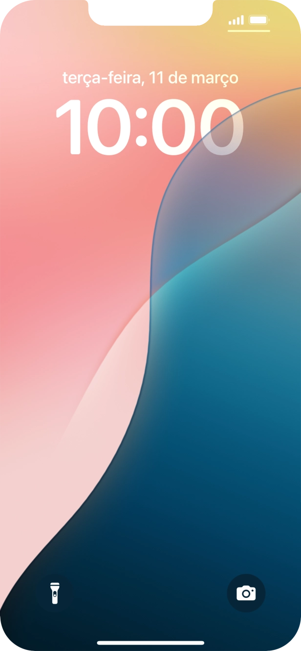 Deslize o dedo para cima a partir da base do ecrã.