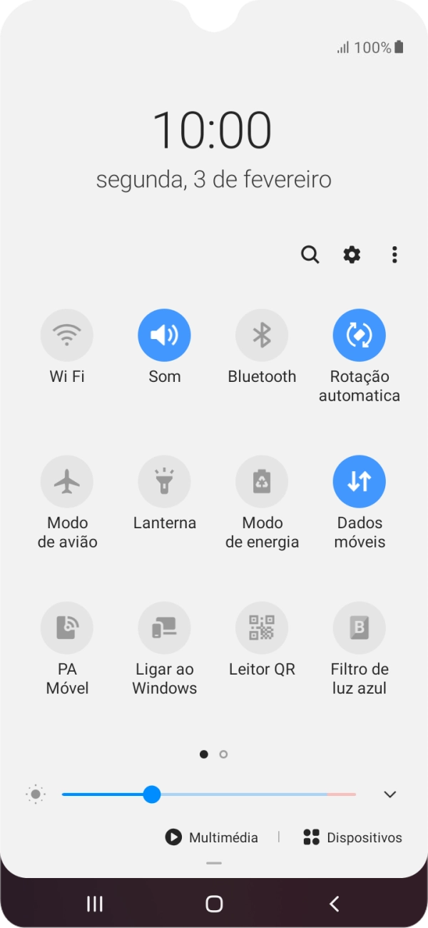 Prima o ícone de definições.