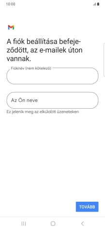 Kattints a „Fióknév (nem kötelező)” alatti mezőre, és írd be az e-mail-fiók kívánt nevét.