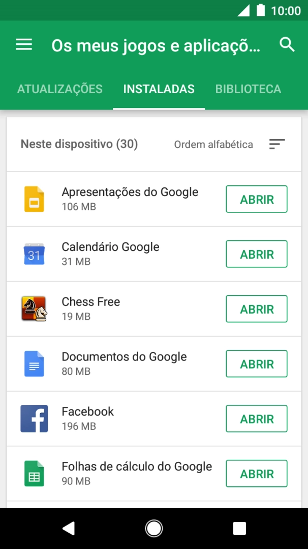 Prima a app pretendida.