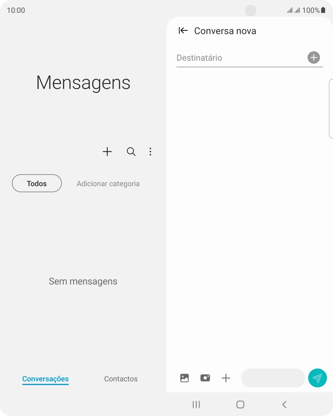 Prima a caixa de pesquisa e introduza as primeiras letras do nome do destinatário.