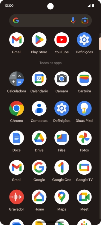Prima Fotos e vá até à pasta pretendida.