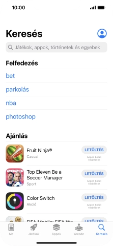Kattints a keresés mezőre, és írd be a keresett alkalmazás nevét vagy tárgykörét.