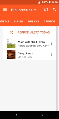 Prima o ficheiro de música pretendido.