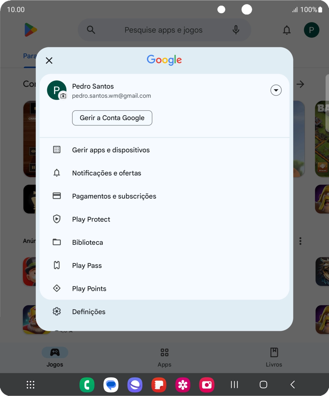 Prima Gerir apps e dispositivos.