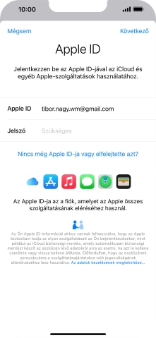 Kattints a „Jelszó” melletti mezőre, és írd be az Apple ID-d jelszavát.