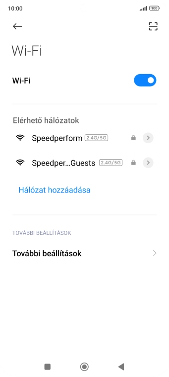 Válaszd ki a kívánt Wi-Fi hálózatot.