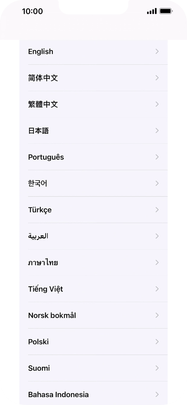 Prima o idioma pretendido.