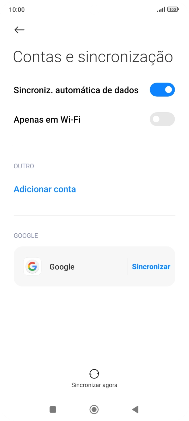 Prima Adicionar conta.