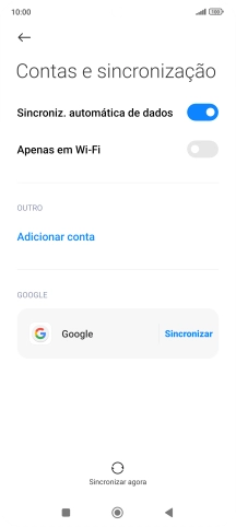 Prima Adicionar conta.