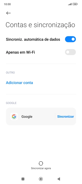 Prima Adicionar conta.