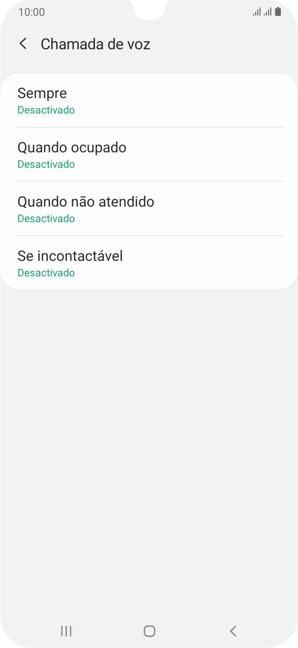 Prima o tipo de desvio pretendido.
