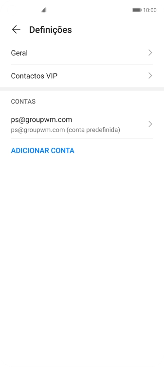 Prima a conta de e-mail pretendida.
