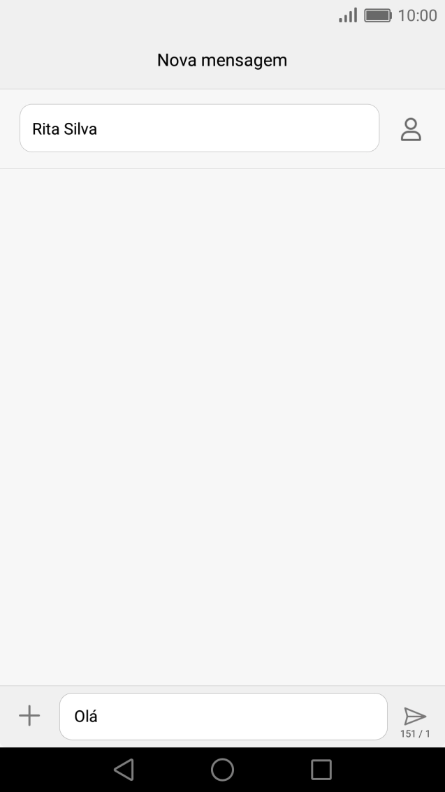 Prima o ícone para enviar quando terminar de escrever a sua mensagem curta.