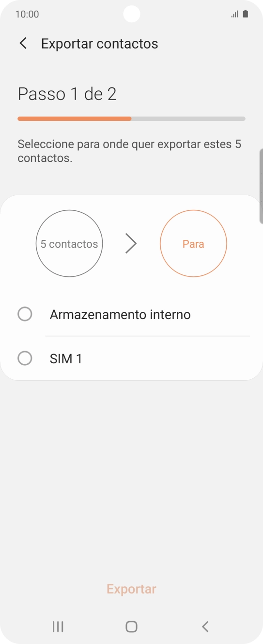 Prima o nome do cartão SIM.