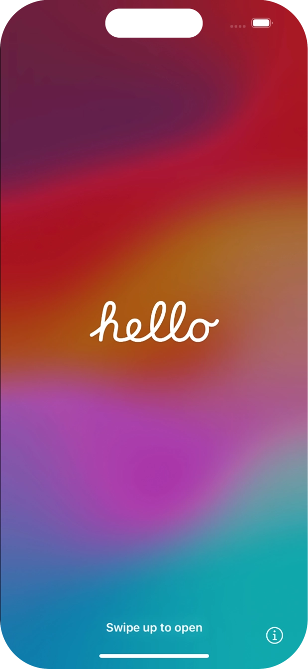 Deslize o dedo para cima a partir da base do ecrã.