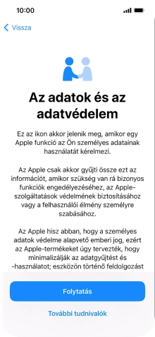 Válaszd a Folytatás lehetőséget.