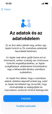 Válaszd a Folytatás lehetőséget.