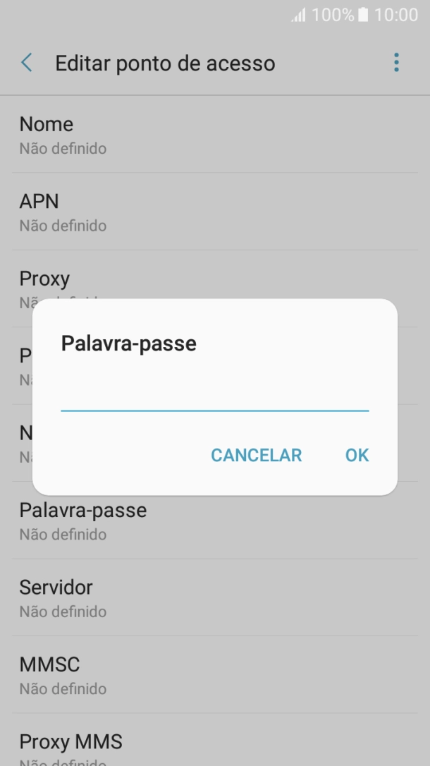 Introduza vodafone e prima OK.
