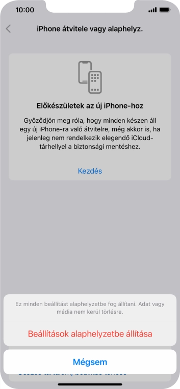 Válaszd a Beállítások alaphelyzetbe állítása lehetőséget.