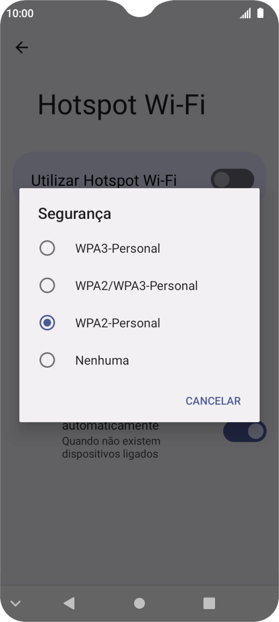 Prima WPA3-Personal para proteger o hotspot Wi-Fi com uma password.
