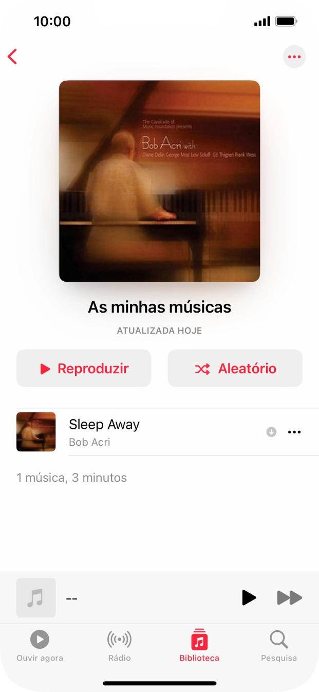Vá até à categoria ou lista de reprodução pretendida e prima o ficheiro de música pretendido.