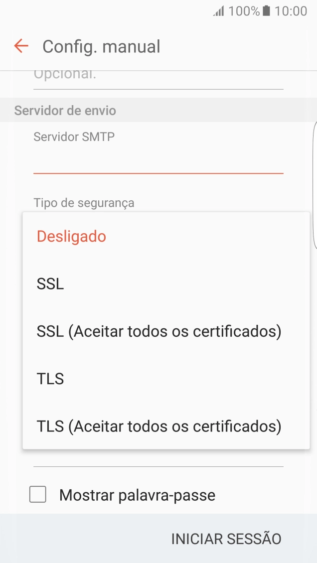 Prima Desligado para desativar a função.